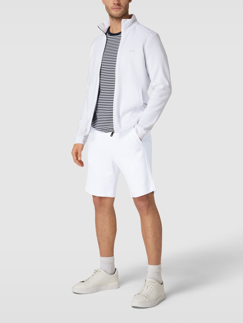 Sweatshorts mit Label-Print Modell 'Headlo' in weiß