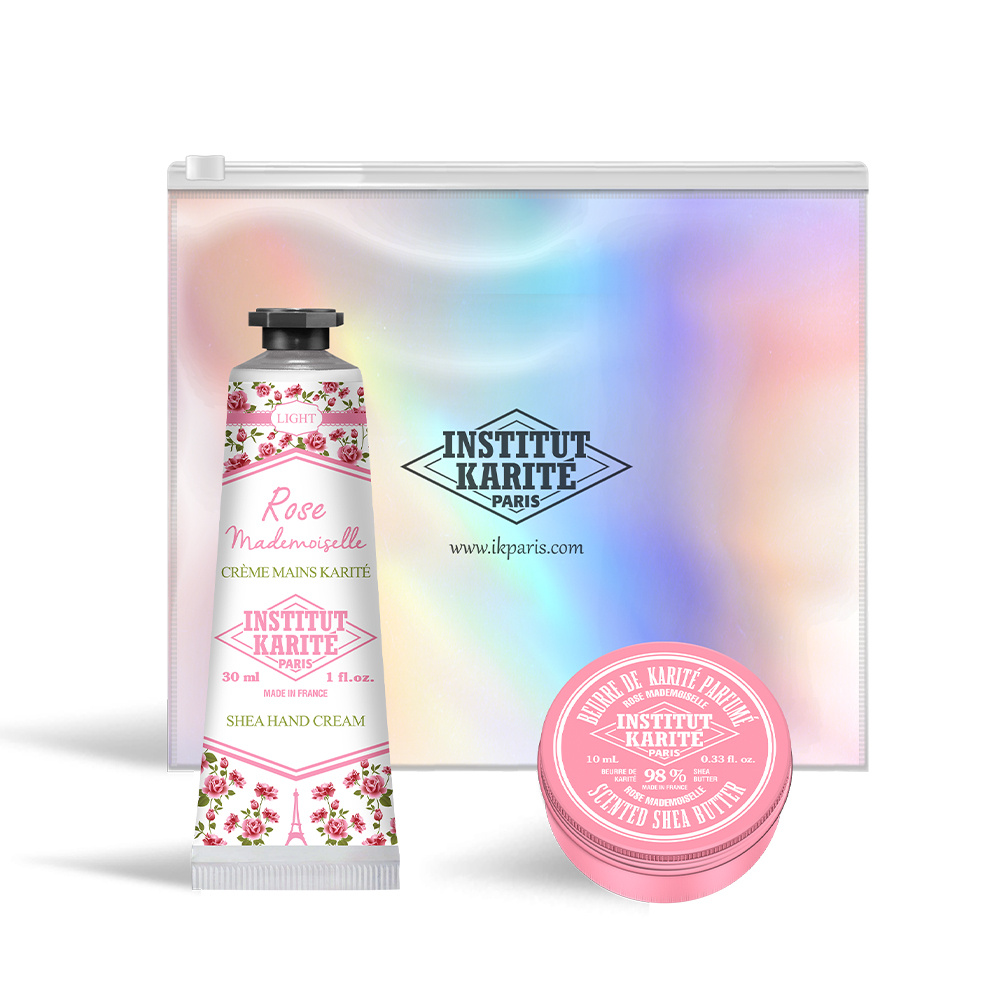 Institut Karité Paris Trousse Hologramme Rose Mademoiselle Soin corps
