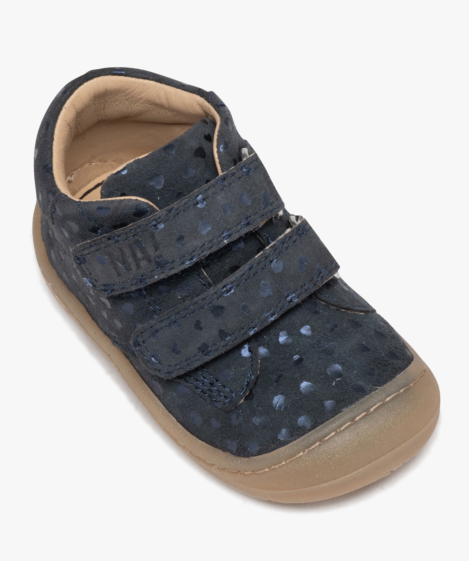 Chaussures premiers pas bébé fille unies avec double scrat... marine | GEMO