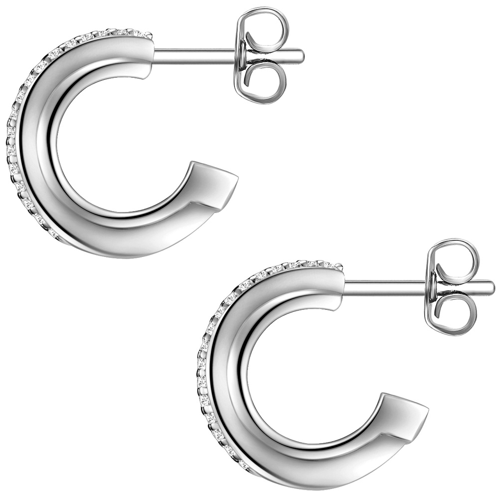 Glanzstücke München Créoles en argent Argent sterling Oxyde de zirconium (CZ) en Argent Boucles d'oreilles