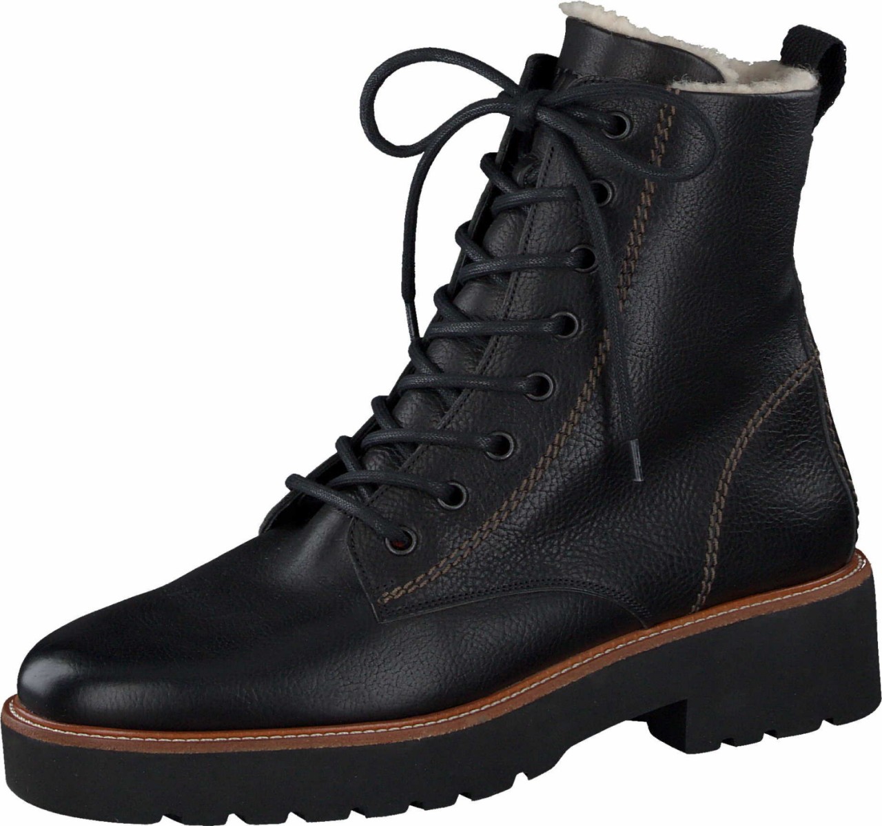 PAUL GREEN Schnür-Stiefeletten schwarz
