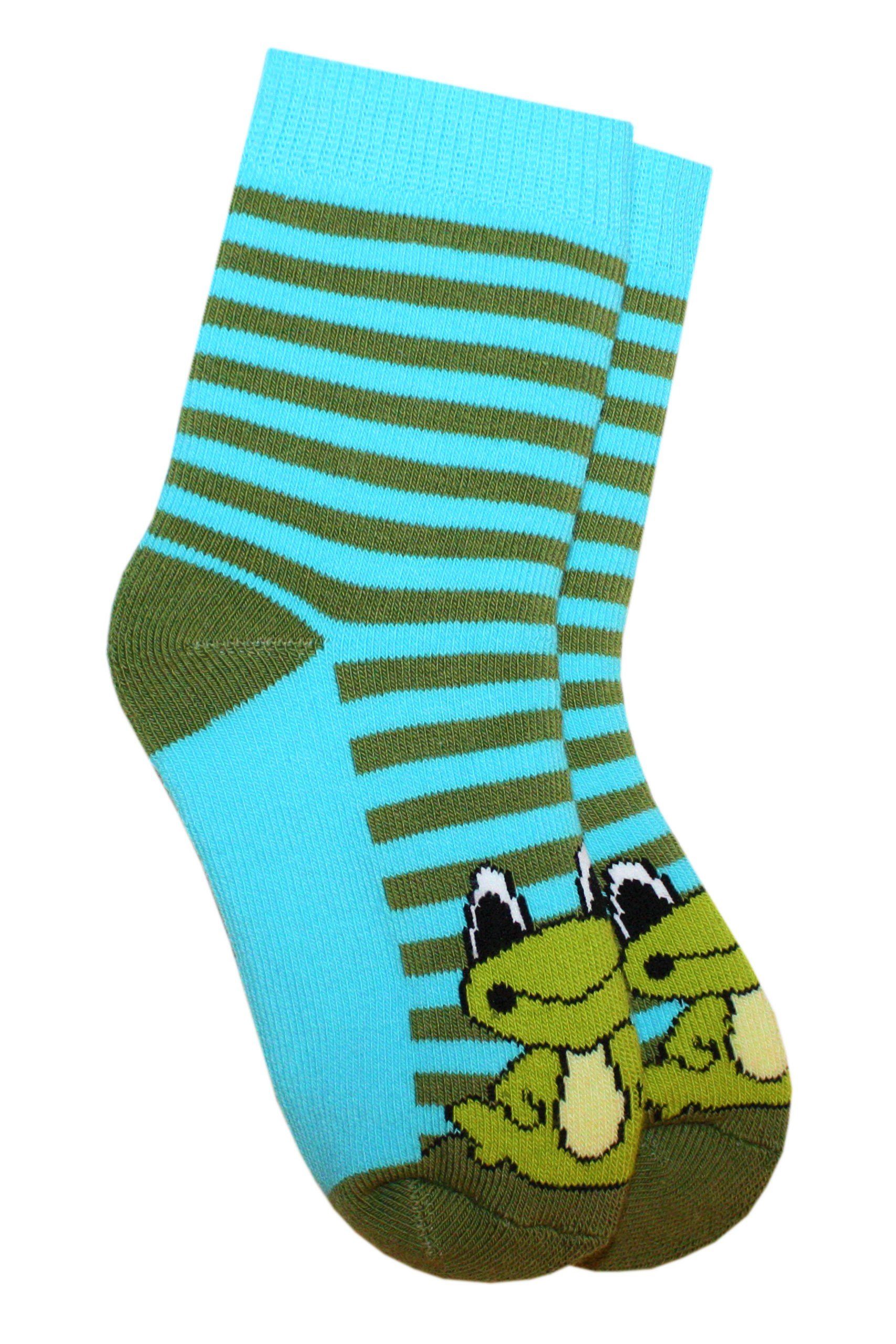 WERI SPEZIALS Strumpfhersteller GmbH Thermosocken Kinder Plüsch Socken Thermo Voll Frottee >>Frosch<< mit Baumwolle