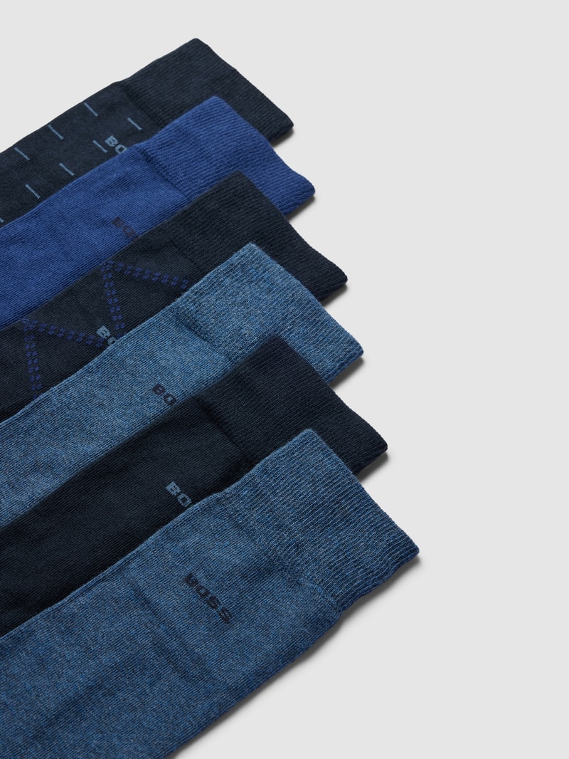 Socken mit Label-Details im 6er-Pack in blau