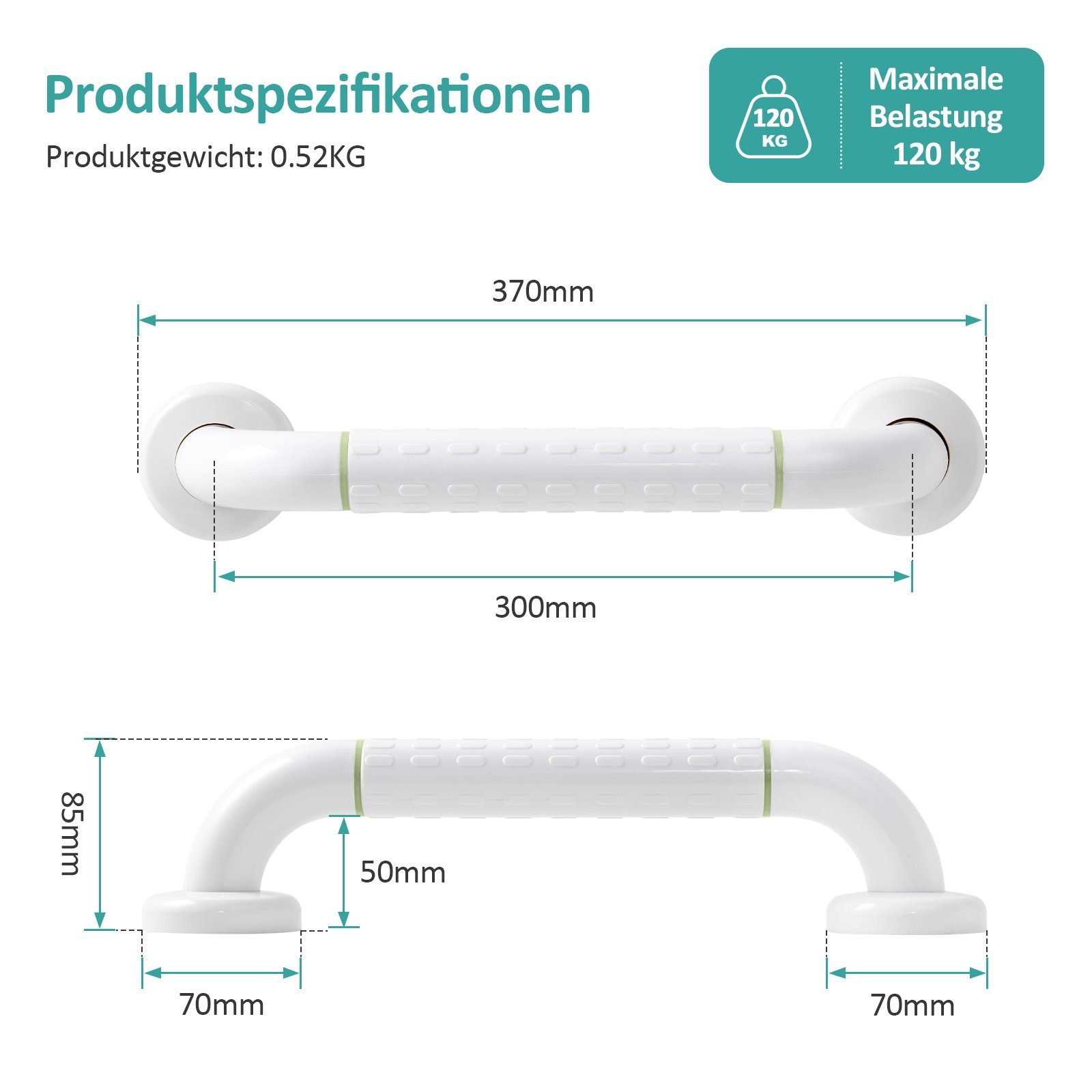 EMKE Haltegriff Haltegriffe für Senioren, Badezimmer-Haltegriff Rutschfest Duschgriff