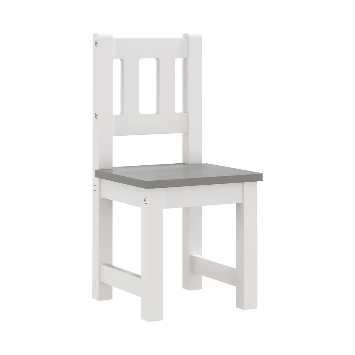 3-tlg. Kindertisch und Stuhl-Set Weiß und Grau MDF Kindermöbel-Set