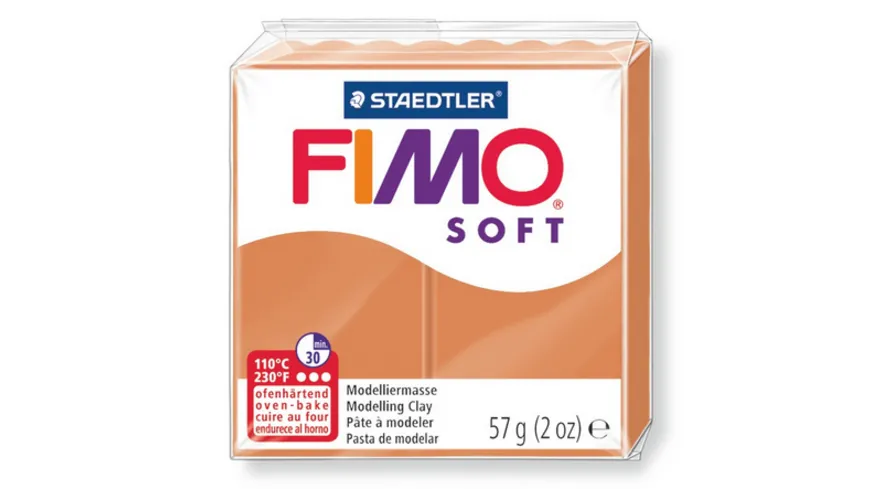 STAEDTLER FIMO - 8020-76 soft Ofenhärtende Modelliermasse cognac 57 g