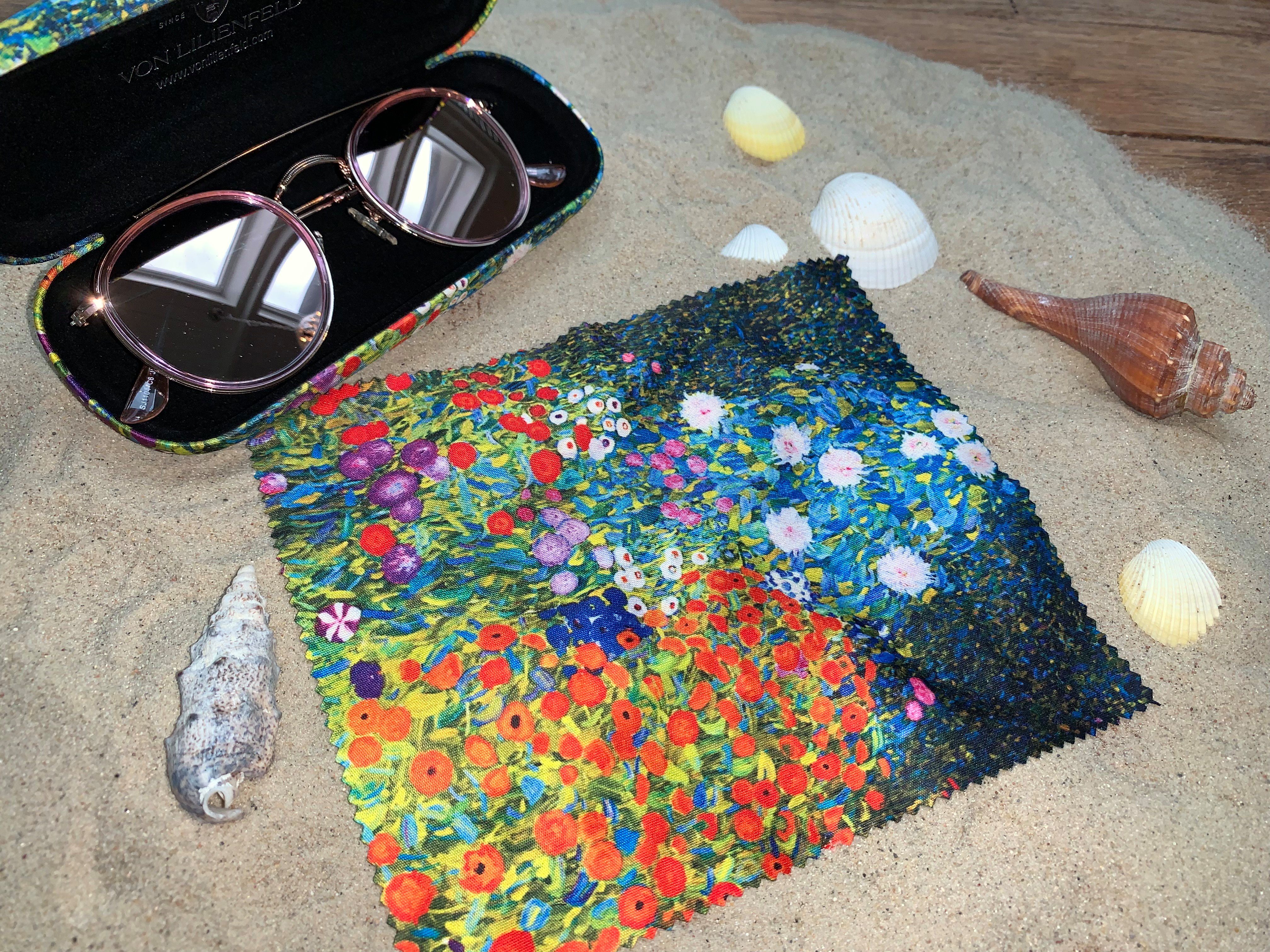 von Lilienfeld Brillenetui Brillenetui Gustav Klimt Bauerngarten Kunst Brillenbox, stabiles mit Mikrofaser bezogenes Hardcase