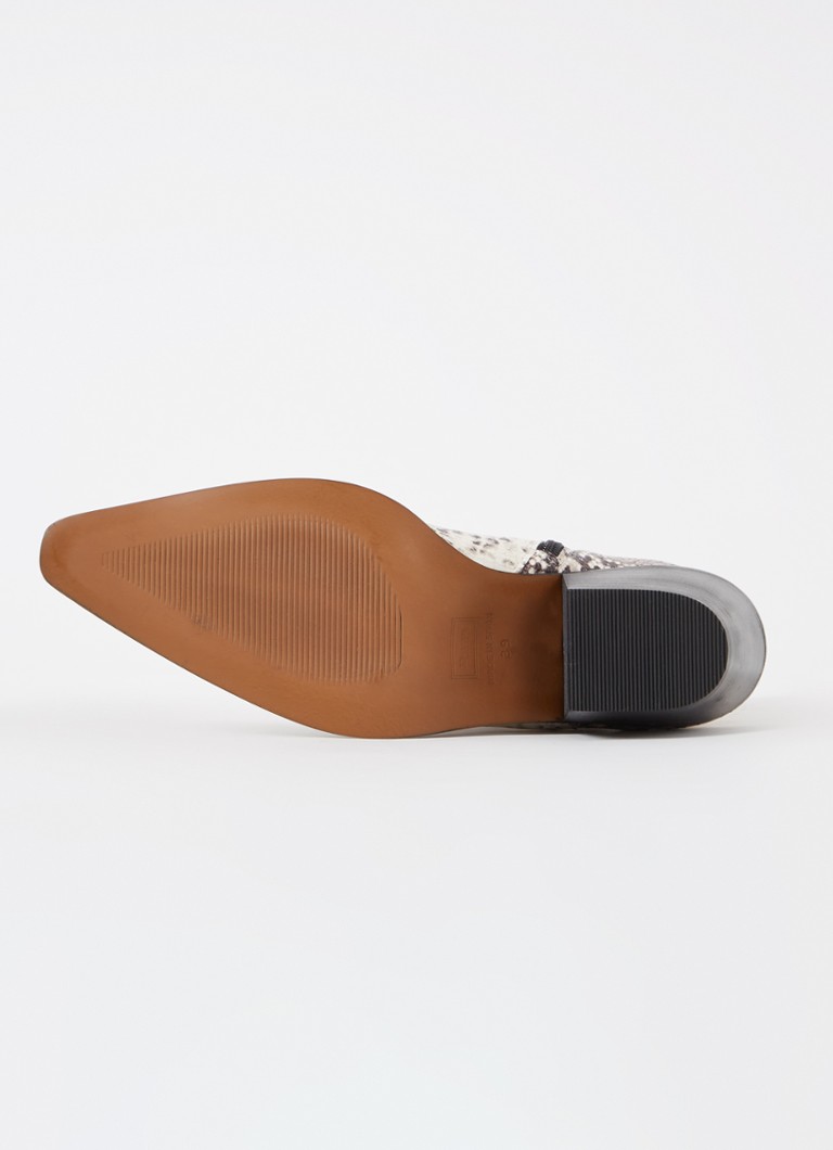 Dune London  Pardner 2 cowboylaars van leer met slangenprint