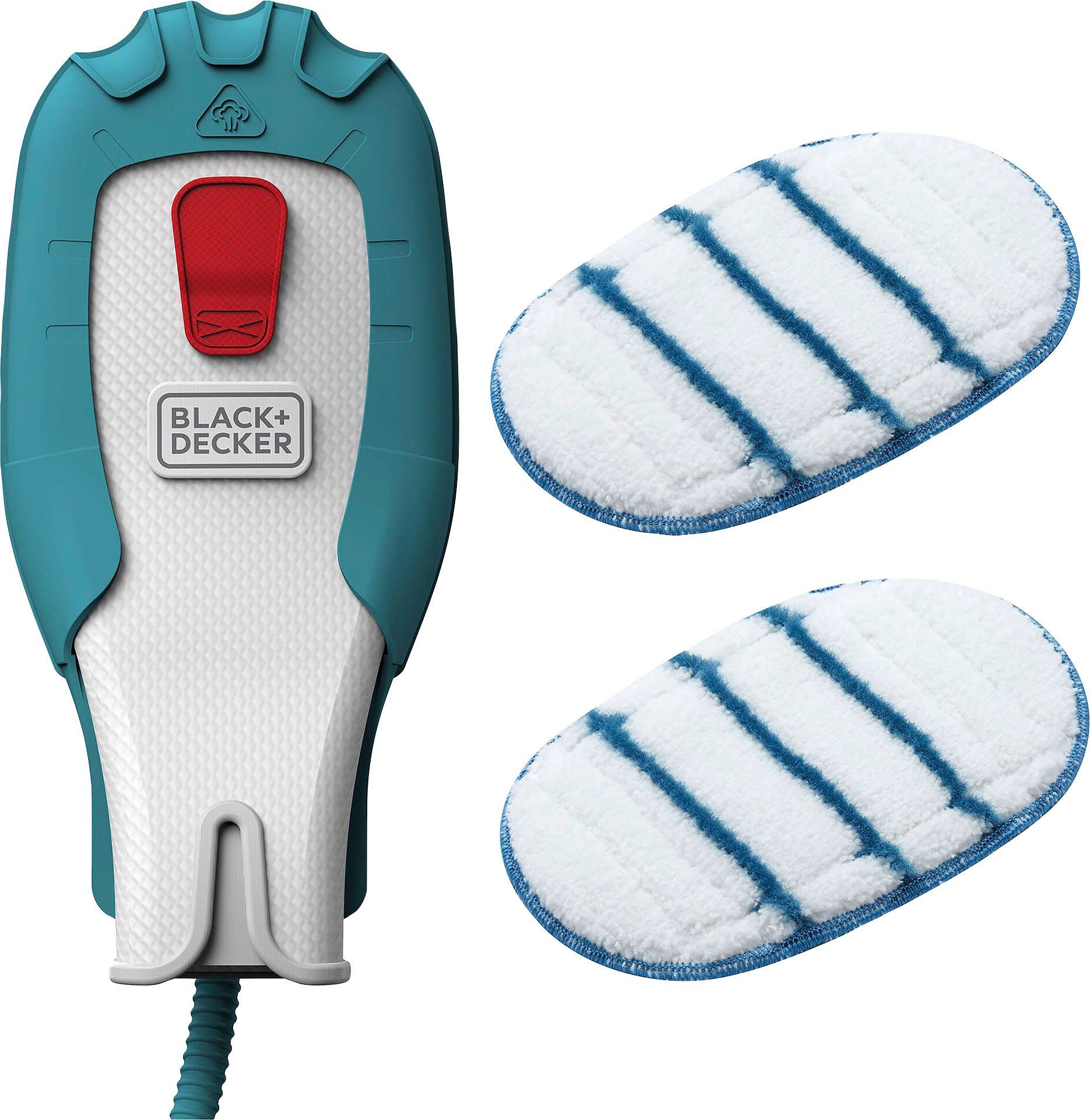 Black + Decker Dampfhandschuh FSHSMGA-XJ Wischbezug (Mikrofaser, 8,3, für Steam Mitt FSH10SM, mit 1,5 m Schlauch und 2 Universalpads)