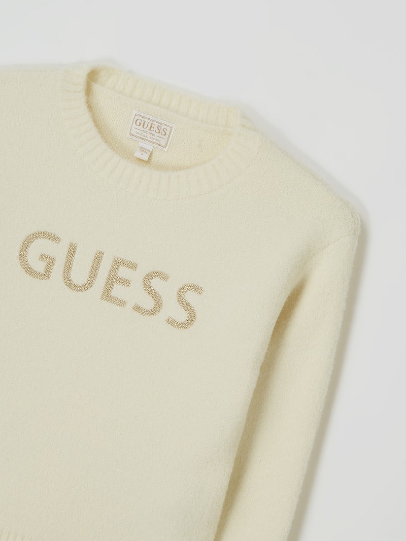 Pullover mit Logo in offwhite