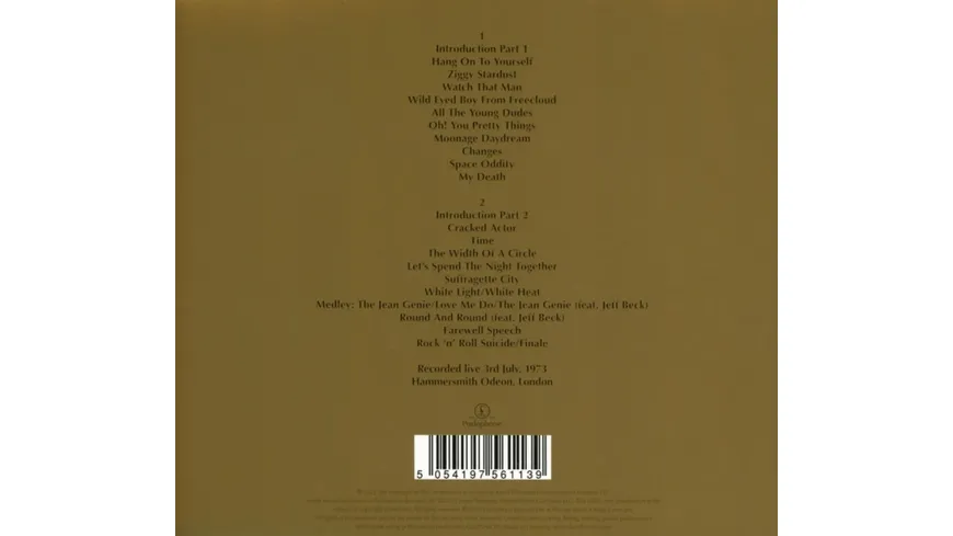 Ziggy Stardust and The Spiders From Mars: 50th Anniversary Edition/Softpak