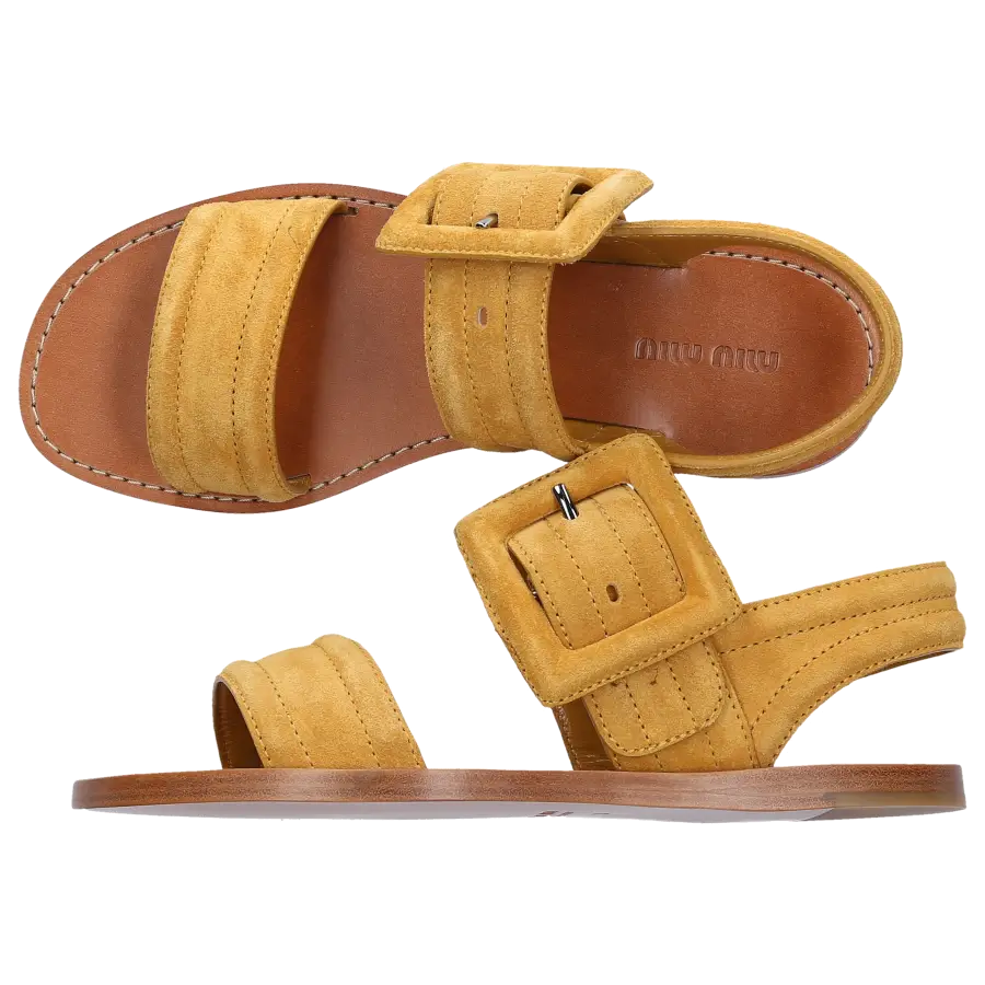 Miu Miu - Sandalen Veloursleder - beige