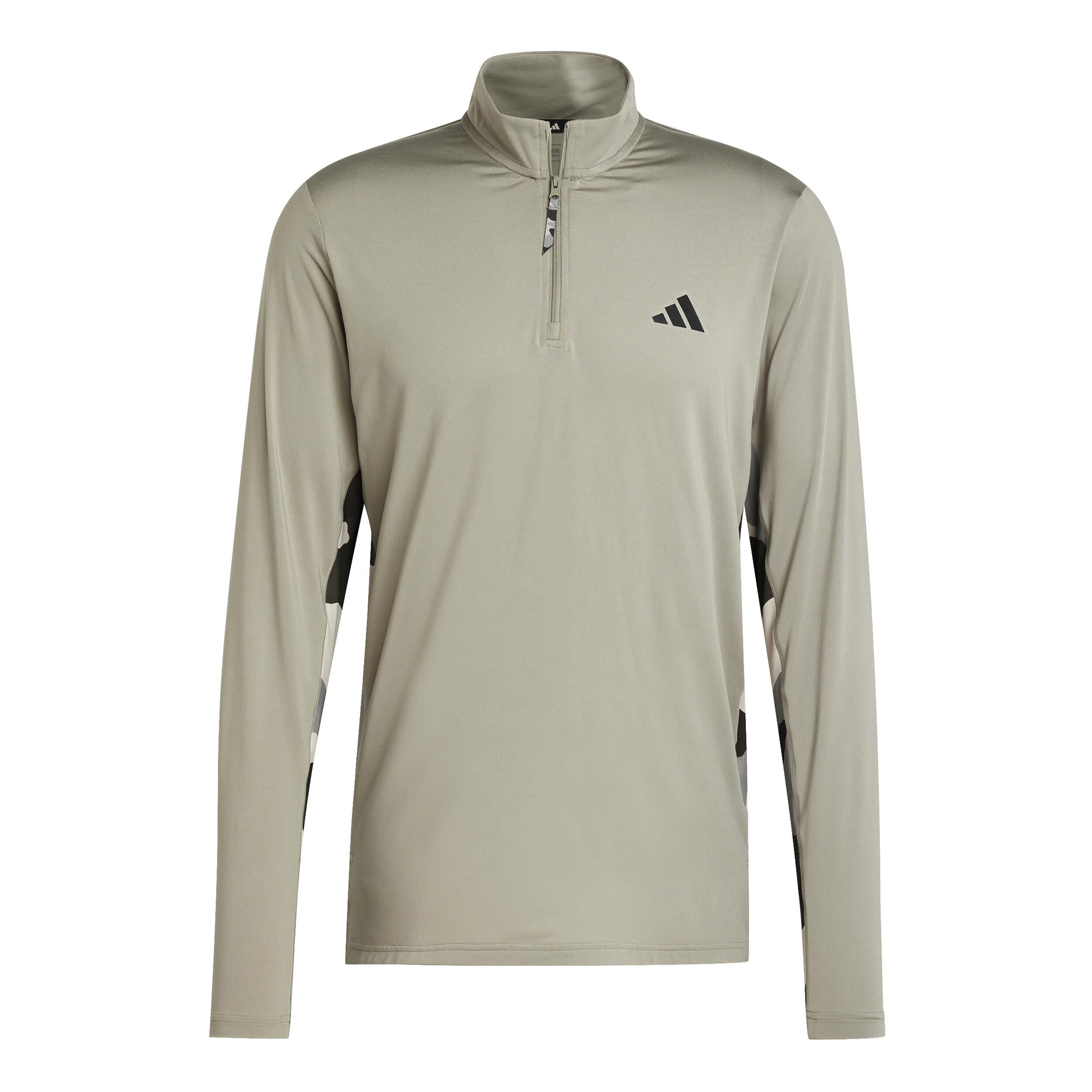 Camo 1/4 Zip Longsleeve Herren - Oliv
