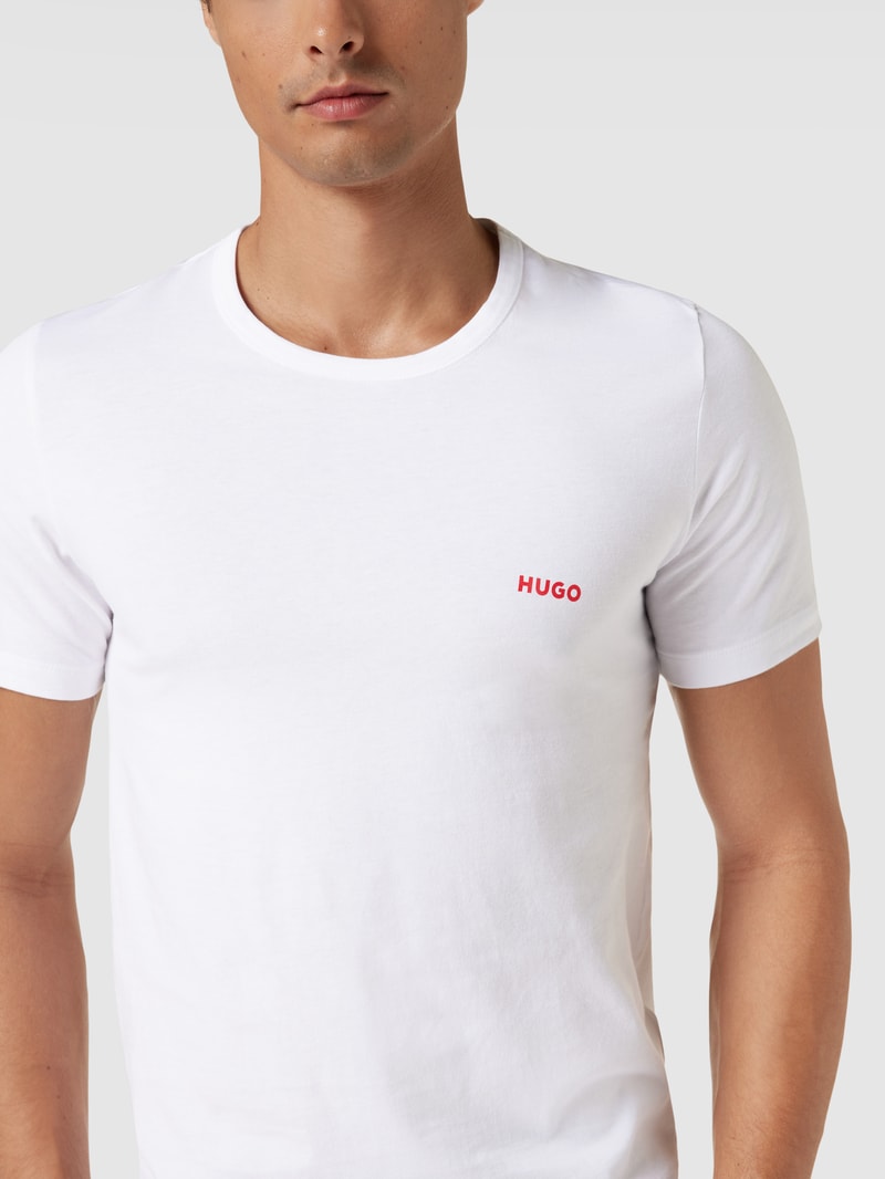 T-Shirt mit Logo-Print im 3er-Pack in weiß