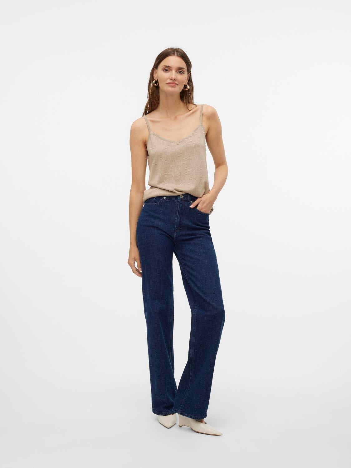 VMTESSA Hohe Taille Weit geschnitten Jeans