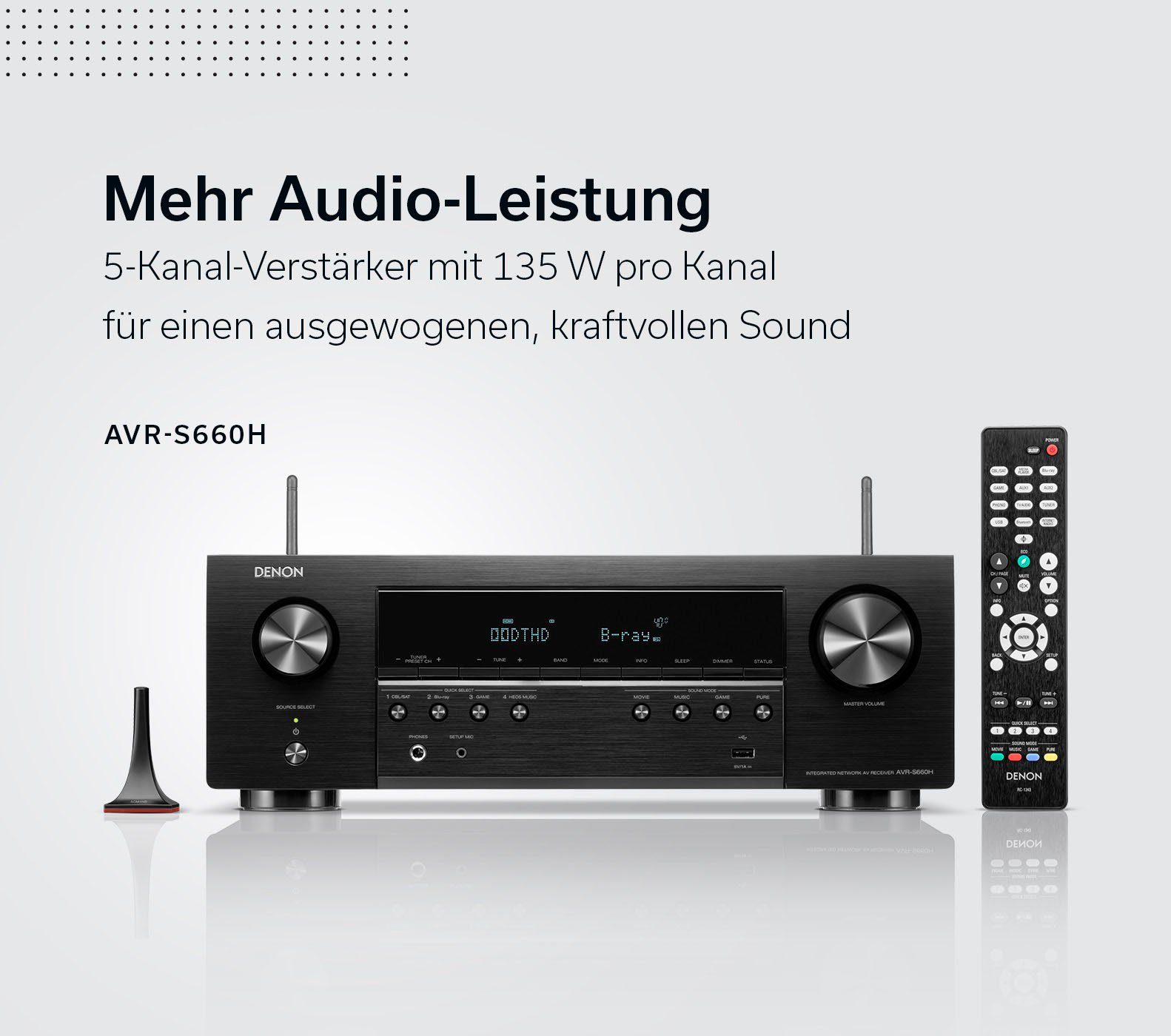 Denon AVR-S660H 8K- 5.2 Heimkinosystem (Bluetooth, LAN (Ethernet), WLAN)