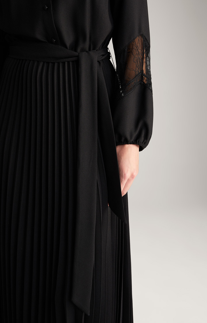 Maxi Crêpe-Kleid in Schwarz