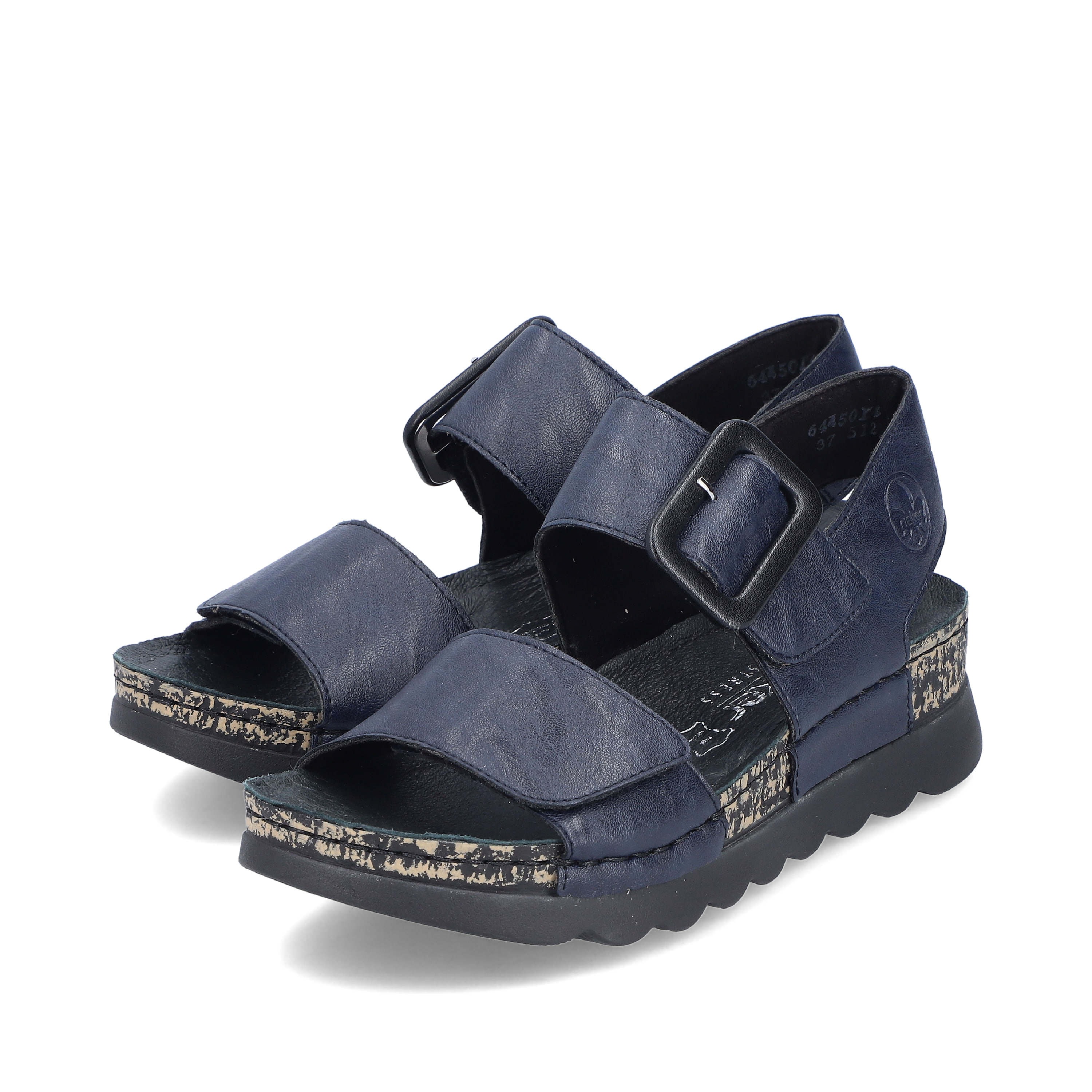 Rieker Damen Riemchensandalen stahlblau