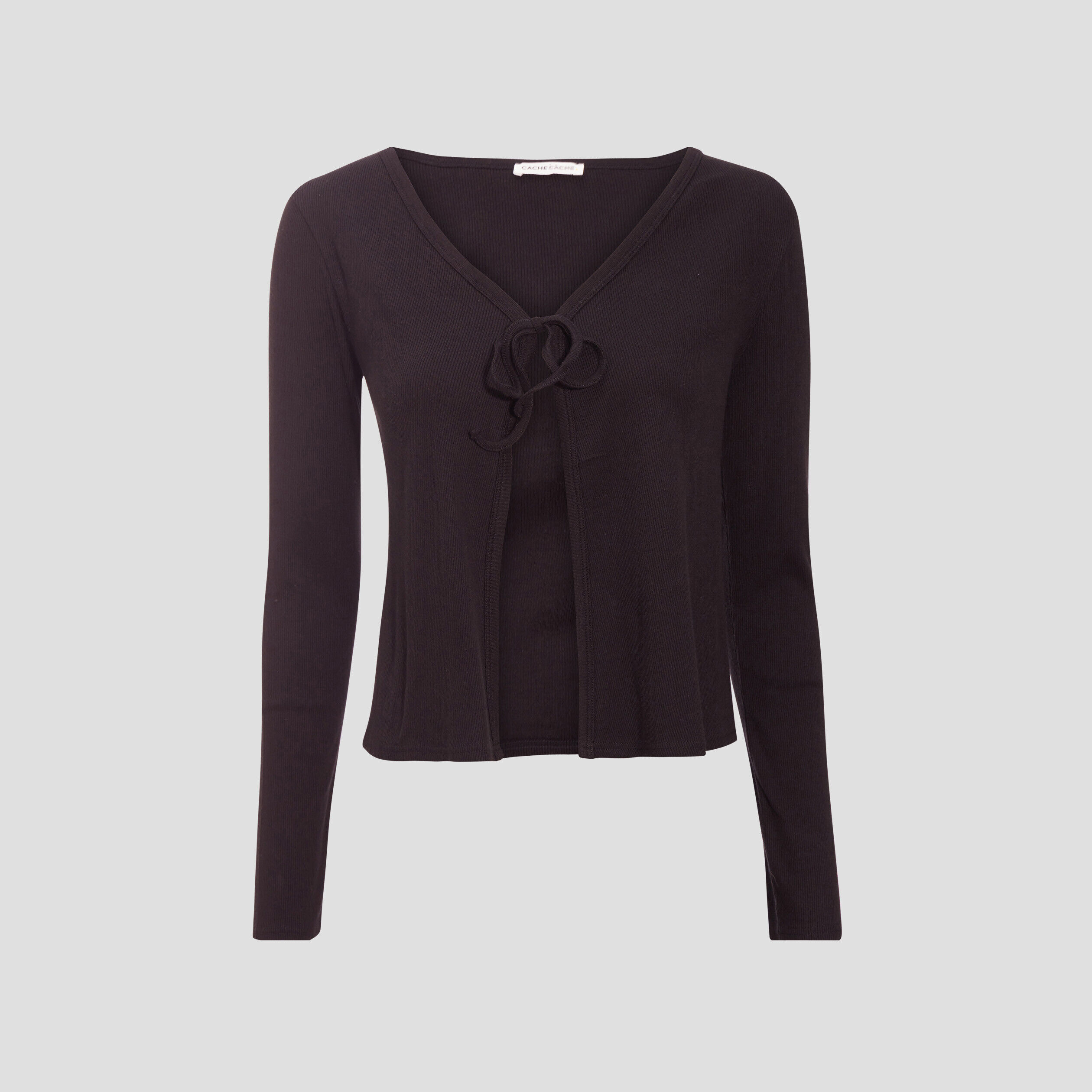 Gilet manches longues noir femme | Cache Cache