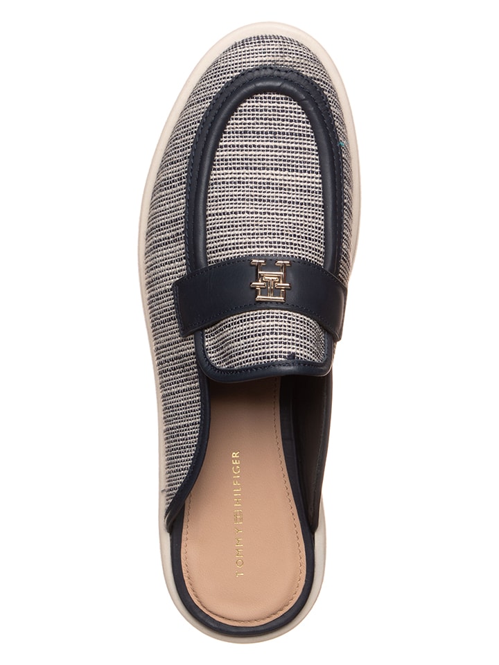 Tommy Hilfiger Shoes Leder-Clogs in Dunkelblau günstig kaufen 40
