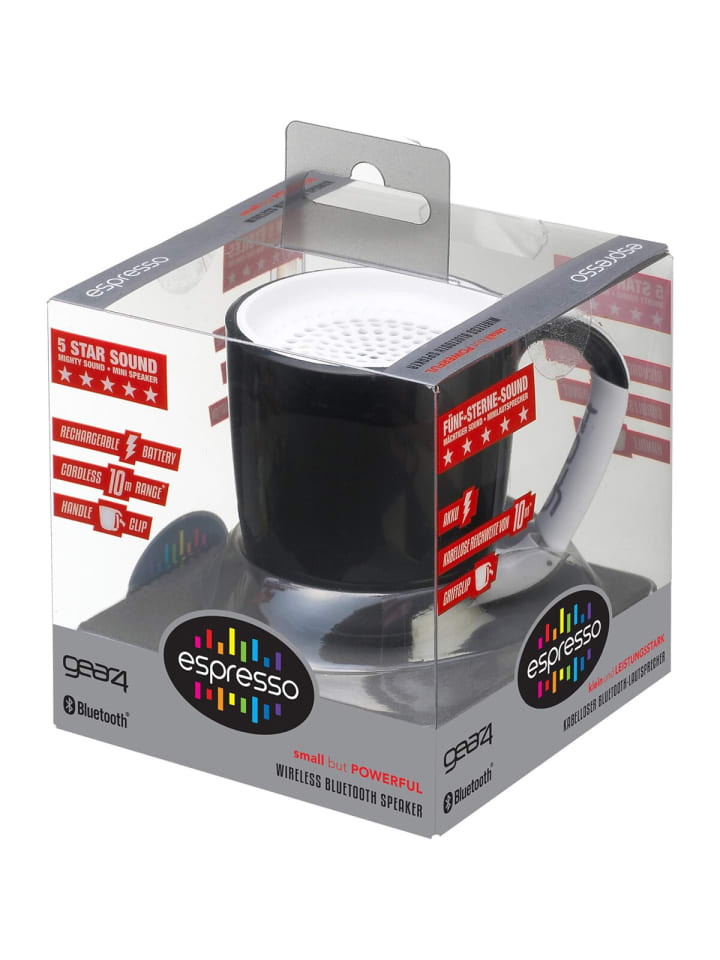 COFI 1453 Gear4 Bluetooth Mini-Lautsprecher im Espresso-Tassen-Design Kompakter in Schwarz günstig kaufen onesize