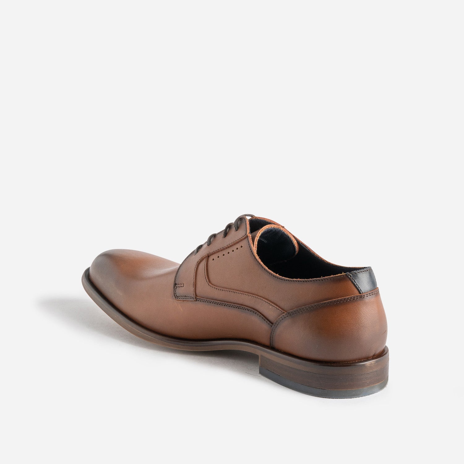 Derby éco-conçu cognac cuir