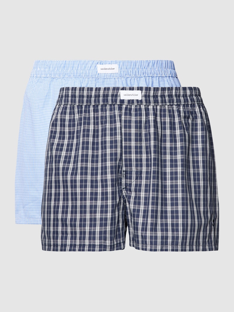 Boxershorts mit Allover-Muster im 2er-Pack in blau