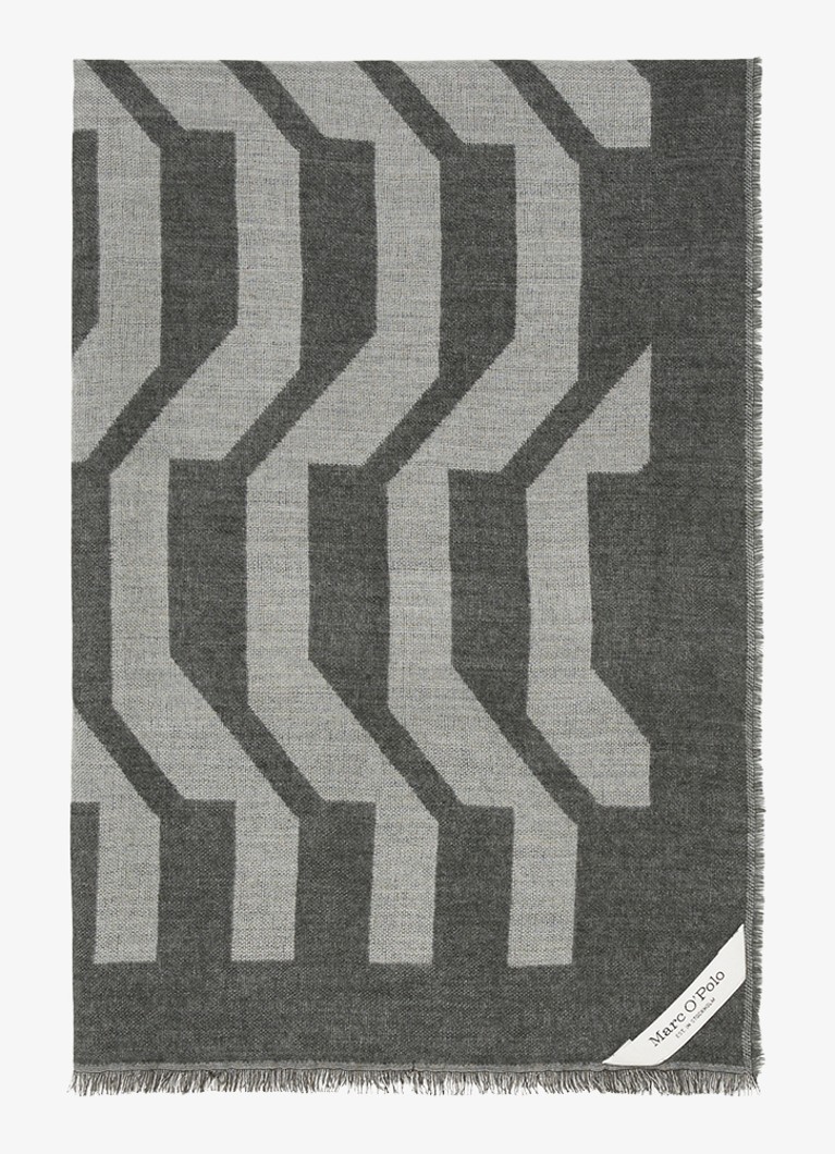 Marc O'Polo  Sjaal in scheerwolblend met grafische print 180 x 90 cm