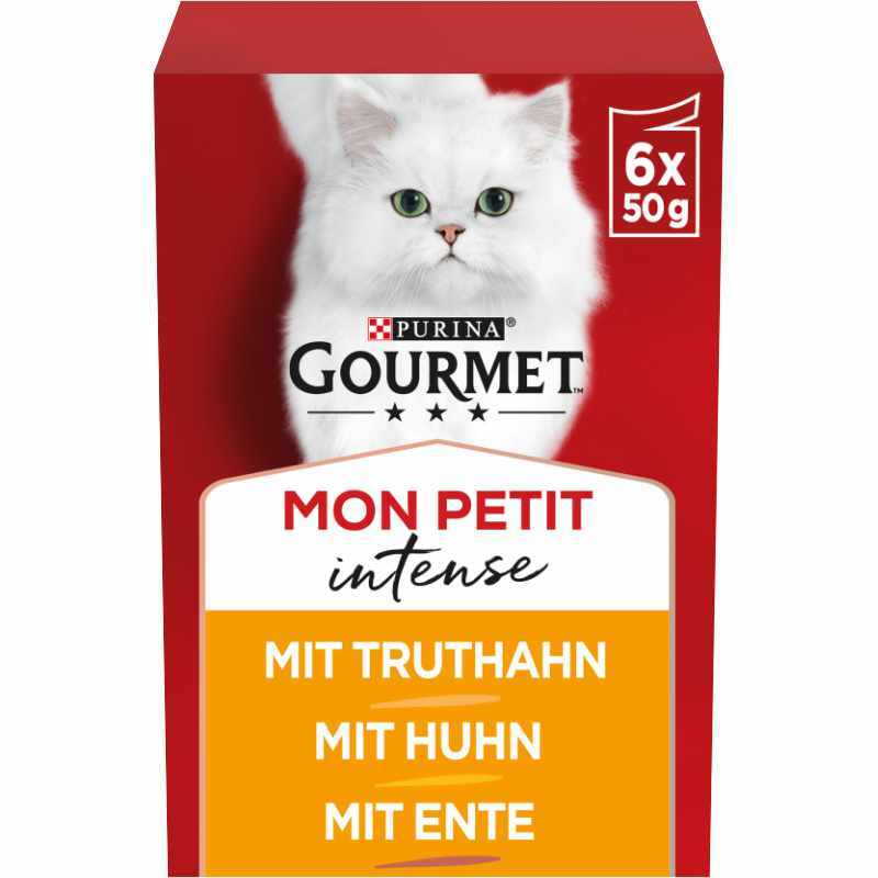 GOURMET Nassfutter GOURMET Mon Petit Intense 8x6x50g mit Ente, Huhn, Truthahn