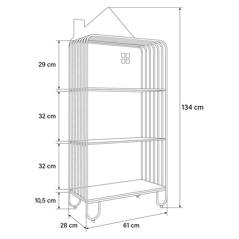 HOME DELUXE Kinderregal TODO M 134 x 61 x 28 cm, inkl. 2 Aufbewahrungsboxen, Rutschfest I Kindermöbel, Kinderregal mit Boxen