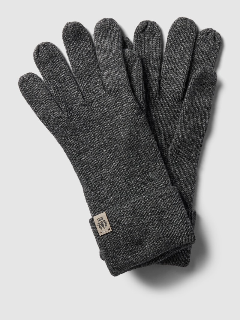 Handschuhe mit Label-Detail in anthrazit