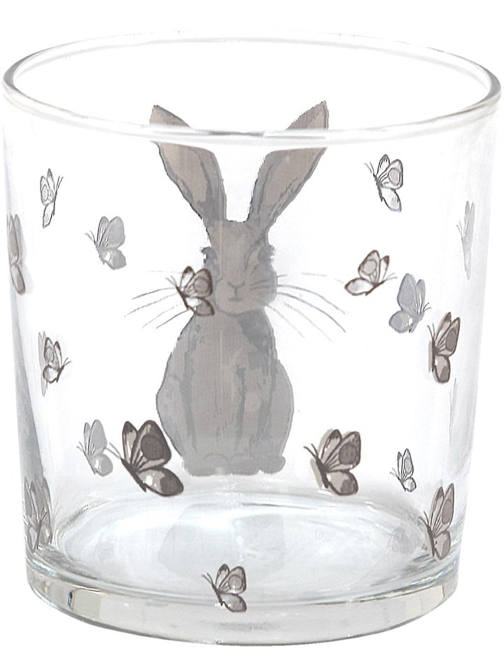 Clayre & Eef 2er-Set: Trinkgläser in Transparent/ Grau - 340 ml günstig kaufen onesize