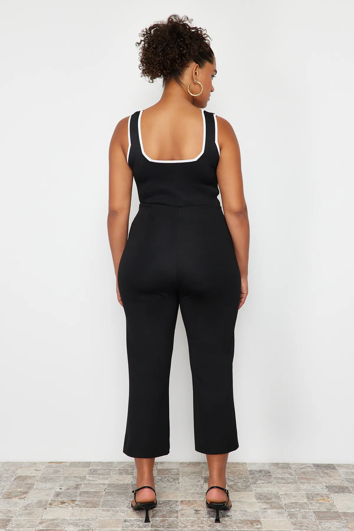 Trendyol Curve  Schwarze, detaillierte, weit geschnittene Strickhose von Aksesusar TBBSS24AR00008