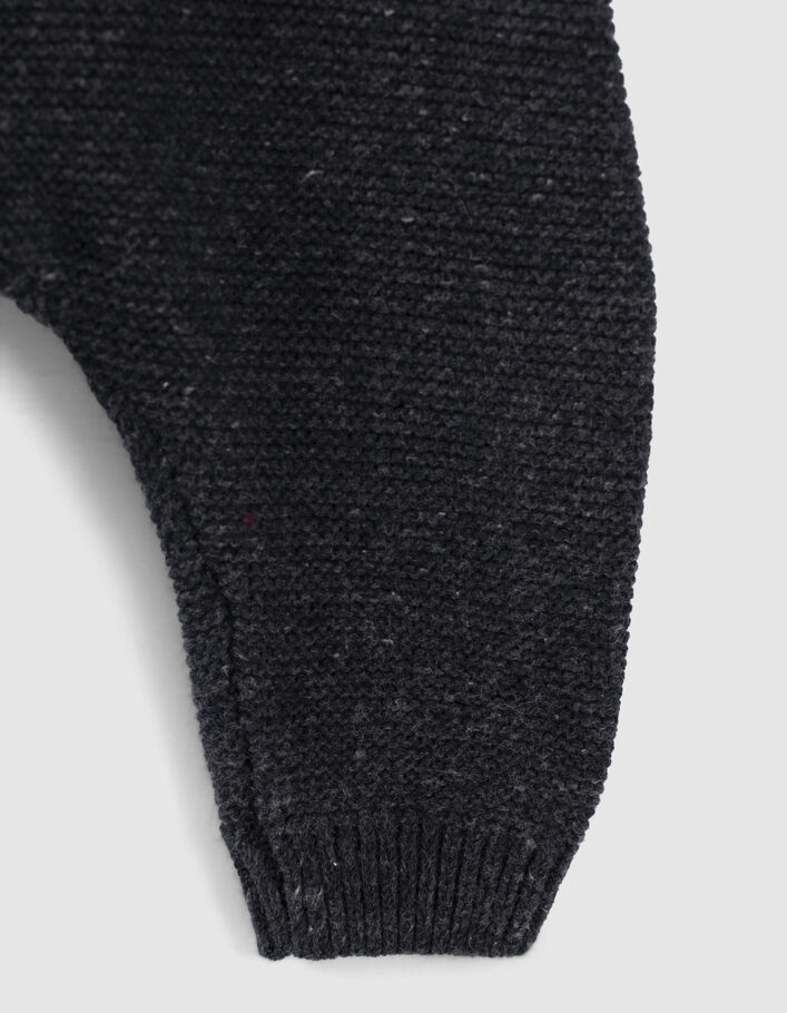 Pantalon gris chiné en tricot coton bio bébé