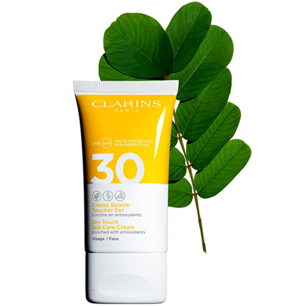 Clarins Crème Solaire Toucher Sec Visage UVA/UVB 30 Crème solaire enrichie en antioxydants