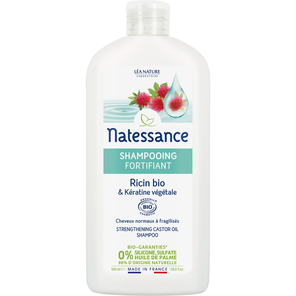 natessance Shampooing fortifiant - Ricin Bio & Kératine végétale Shampooing