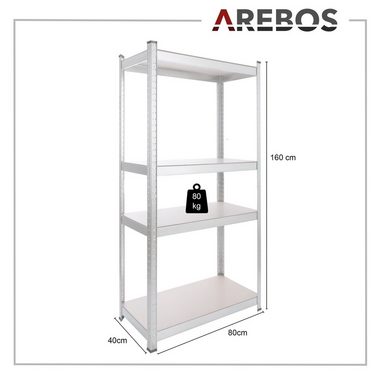 Arebos Schwerlastregal Kellerregal Steckregal Lagerregal 160 x 80 x 40 cm 320 kg, Set 2-tlg.