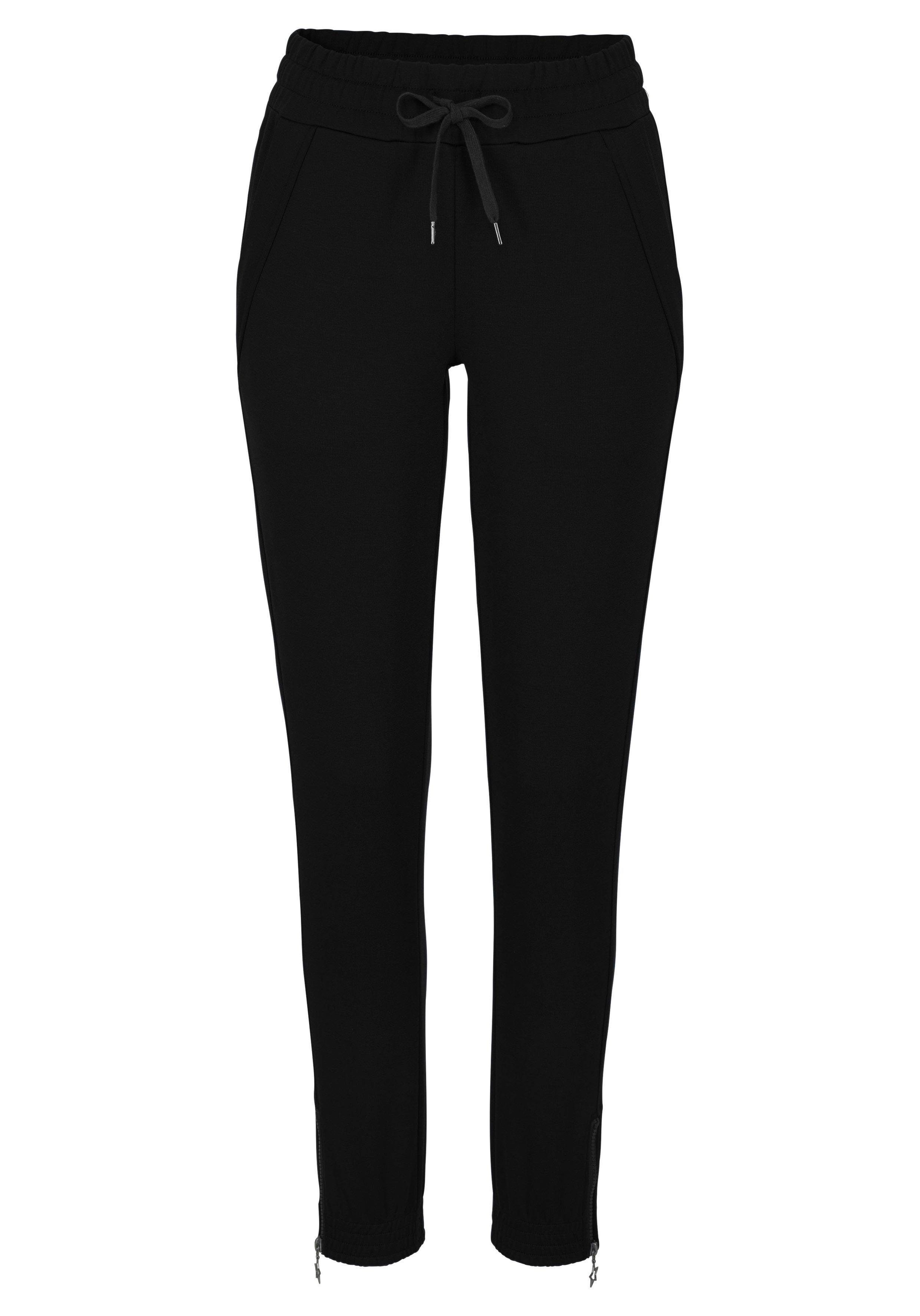 Bench. Loungewear Relaxhose mit schmalem Bein und Zipper am Saum, Loungewear, Loungeanzug