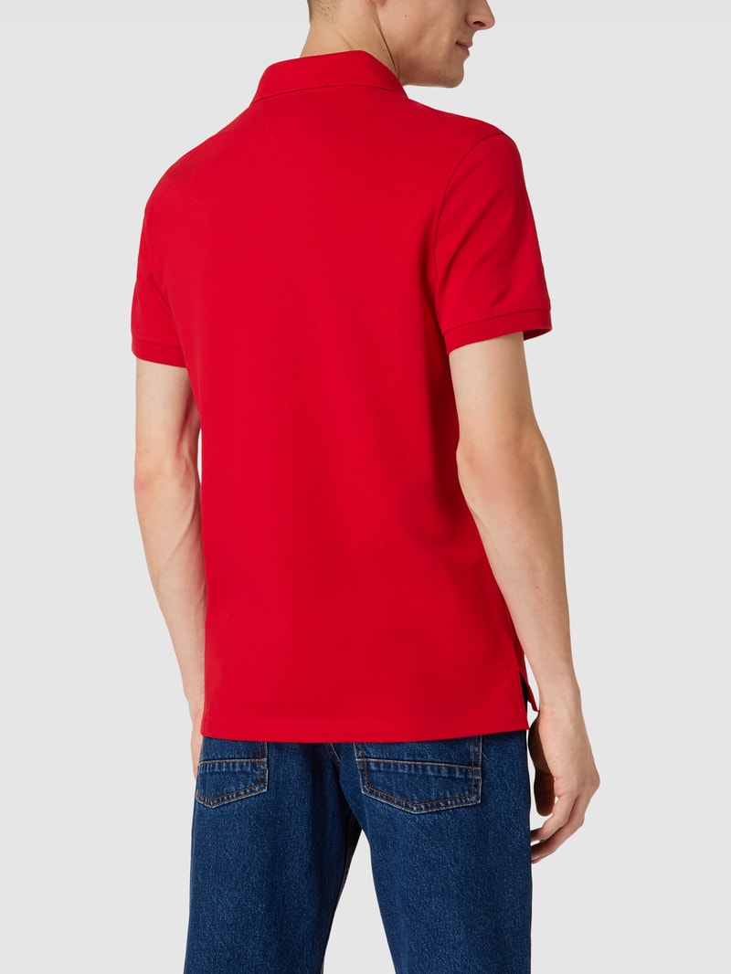 Poloshirt mit Logo-Stitching in rot