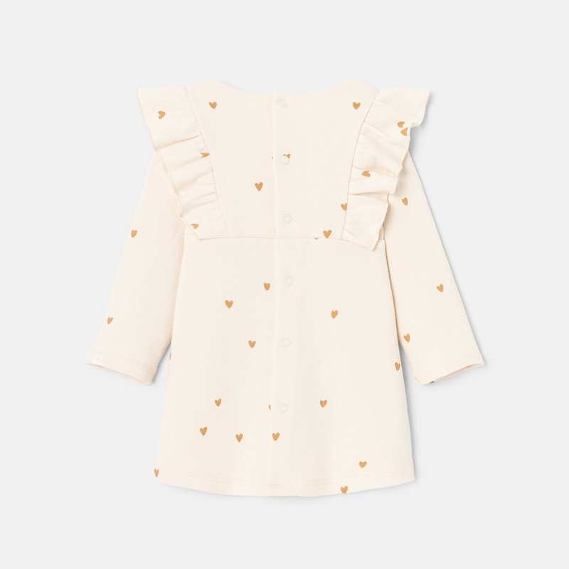 Robe en molleton à manches volantées rose bébé fille Absorba