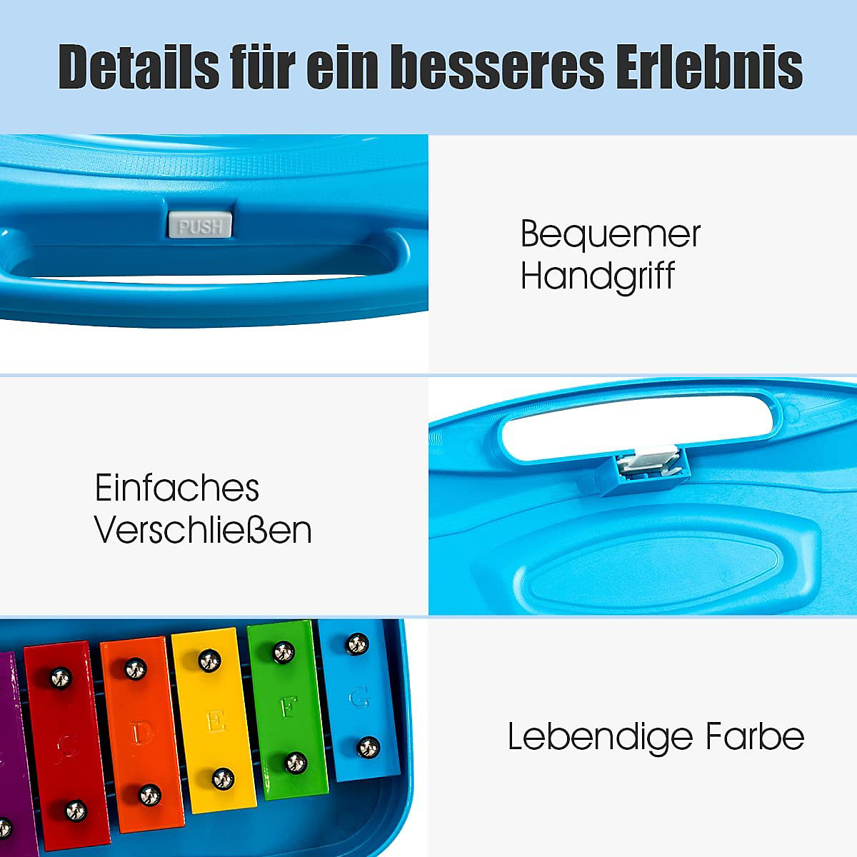 Xylophon Set 25 Noten Glockenspiel mit 12 Alphabet-Noteblatt