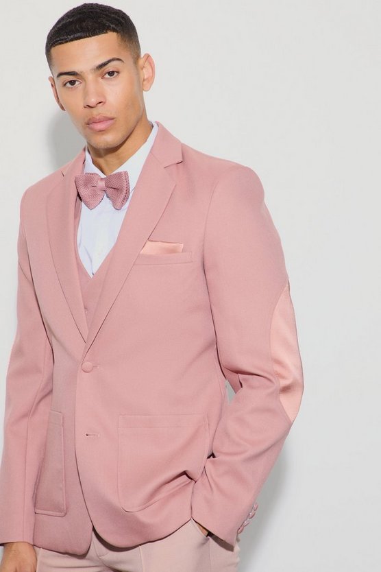 Strukturierter Slim-Fit Blazer mit Aufnähern