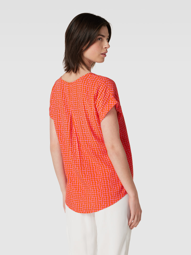 Blusenshirt mit Allover-Muster in dunkel orange