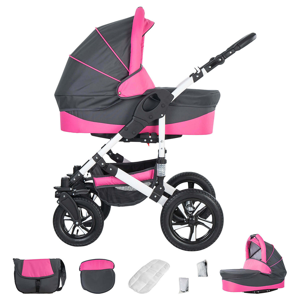 Hamburg | 3 in 1 Kombi Kinderwagen Komplettset | Hartgummireifen Kombikinderwagen