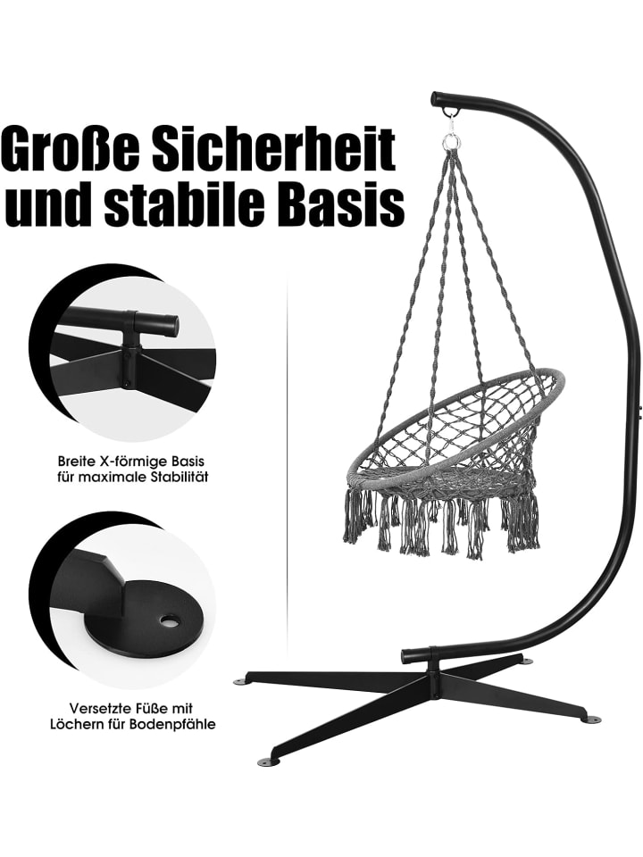 COSTWAY Hängesesselgestell in Schwarz günstig kaufen onesize