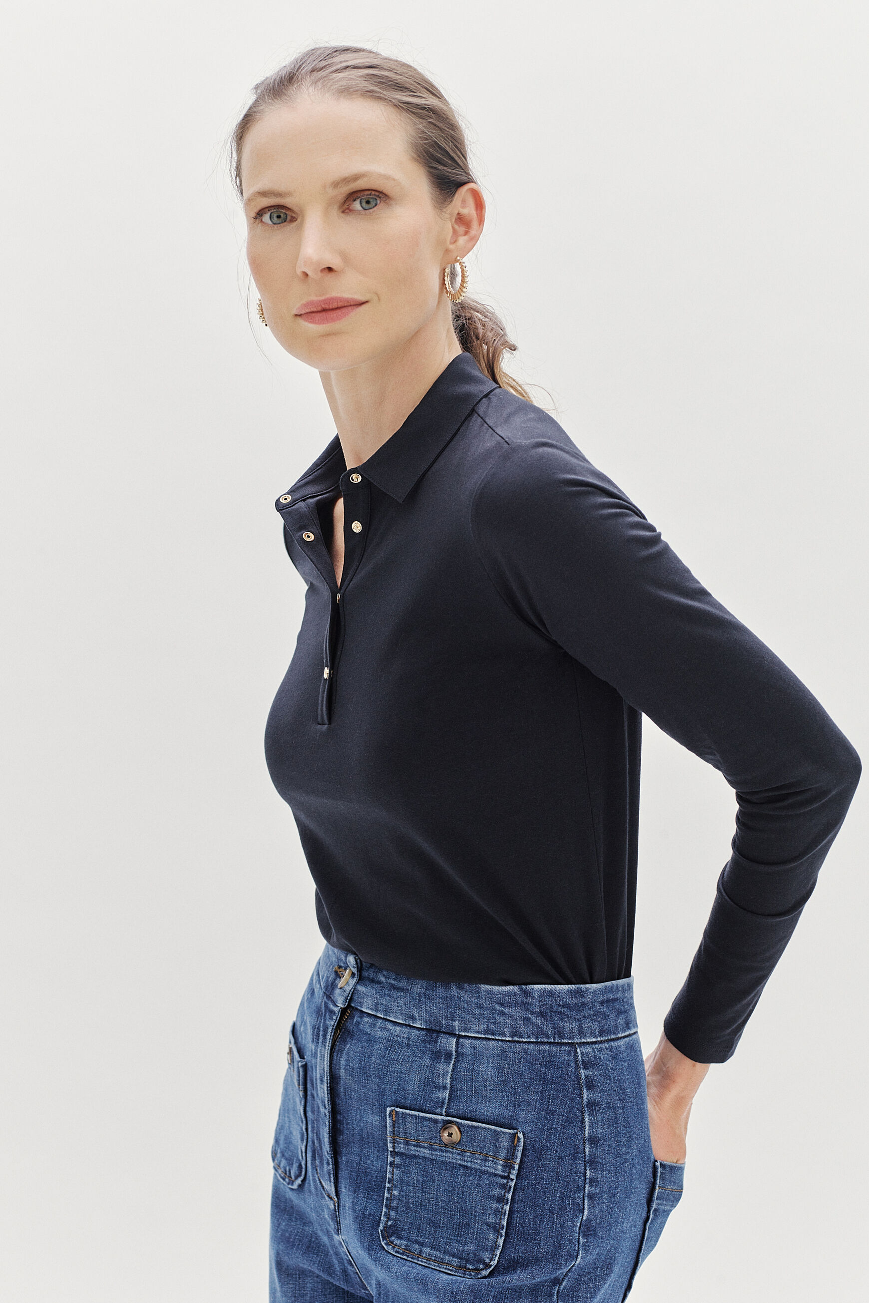 t-shirt tina b bleu marine femme