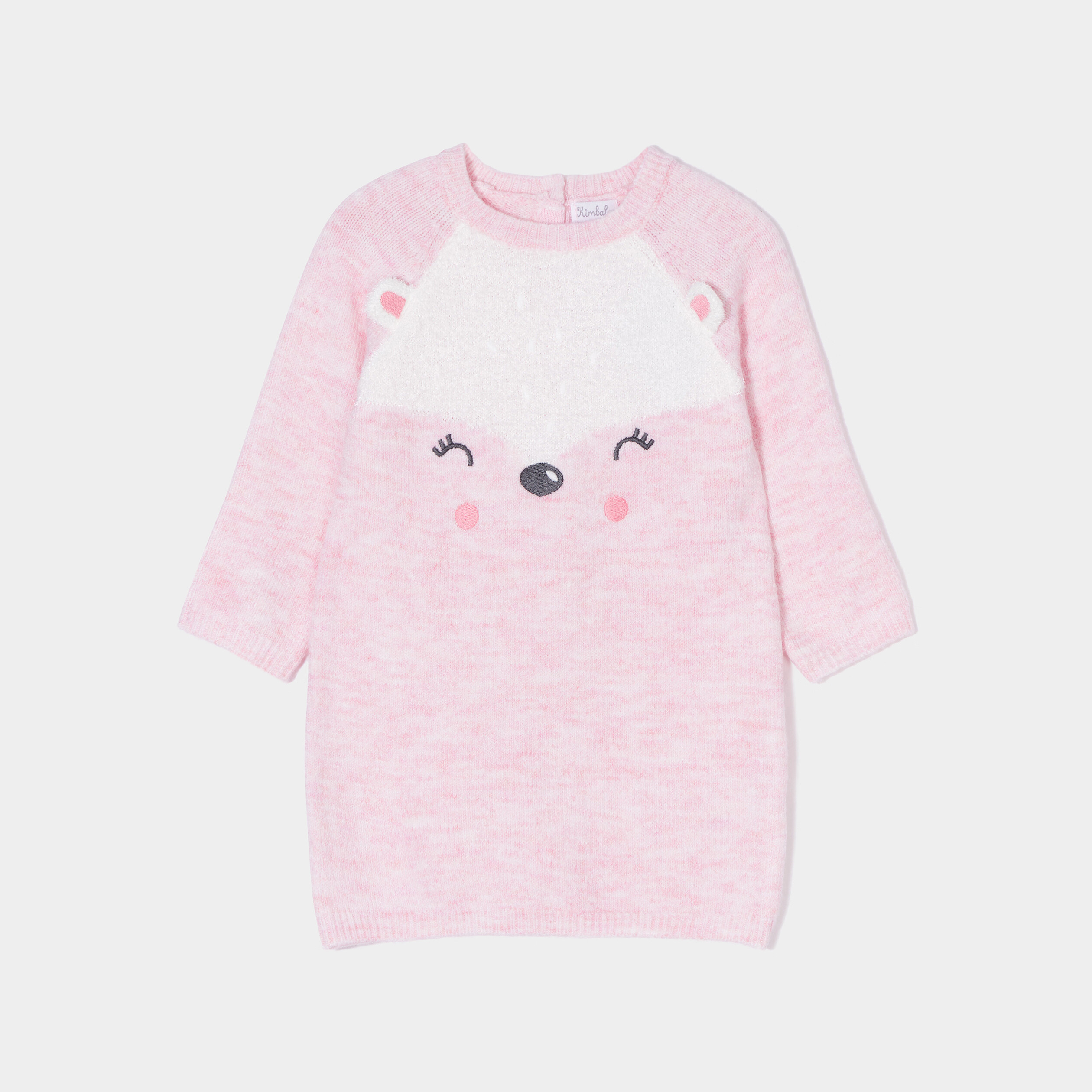 Robe pull longueur genou Kimbaloo rose bébé fille | La Halle