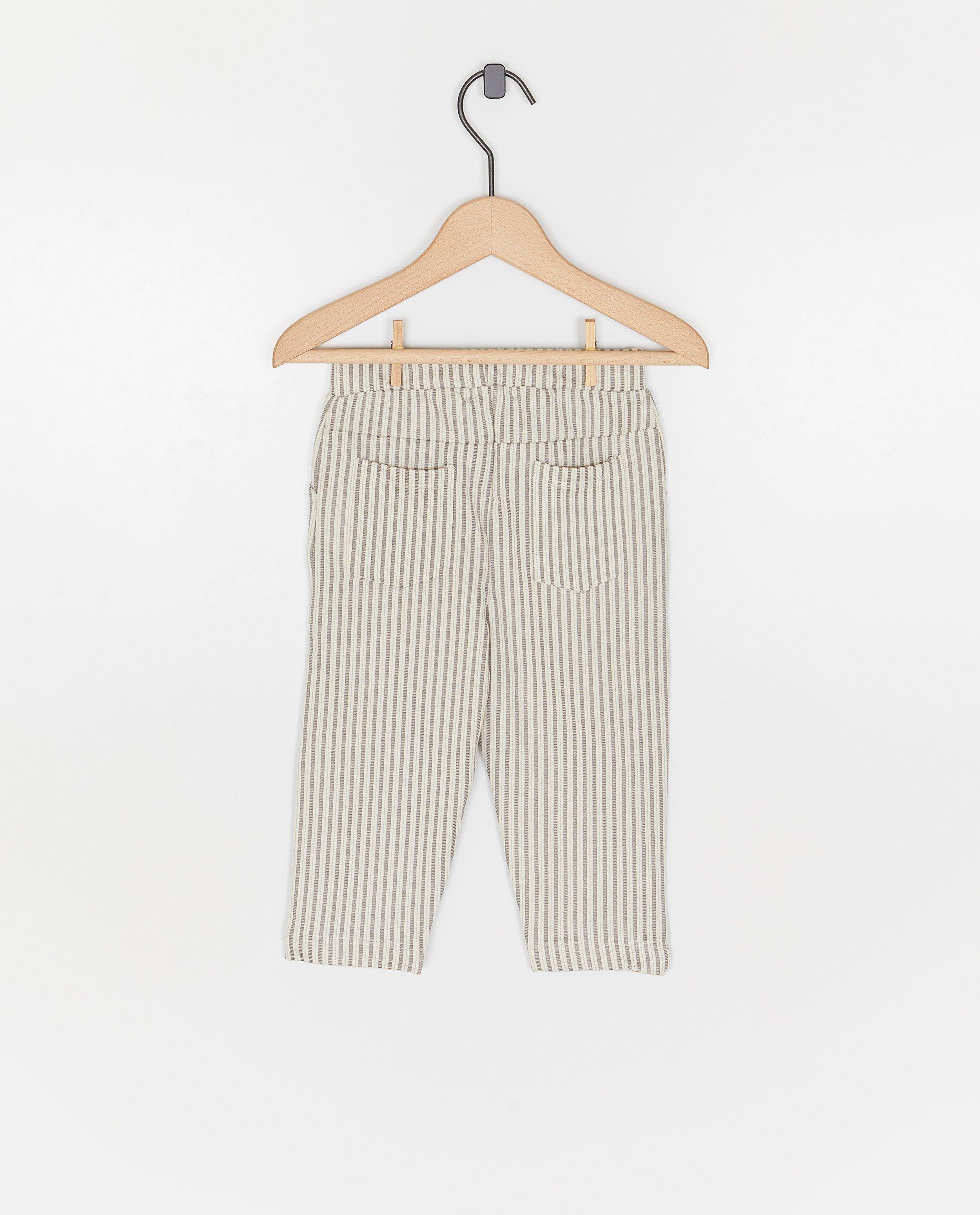 Pantaloni Dirkje cu dungi fine kaki
