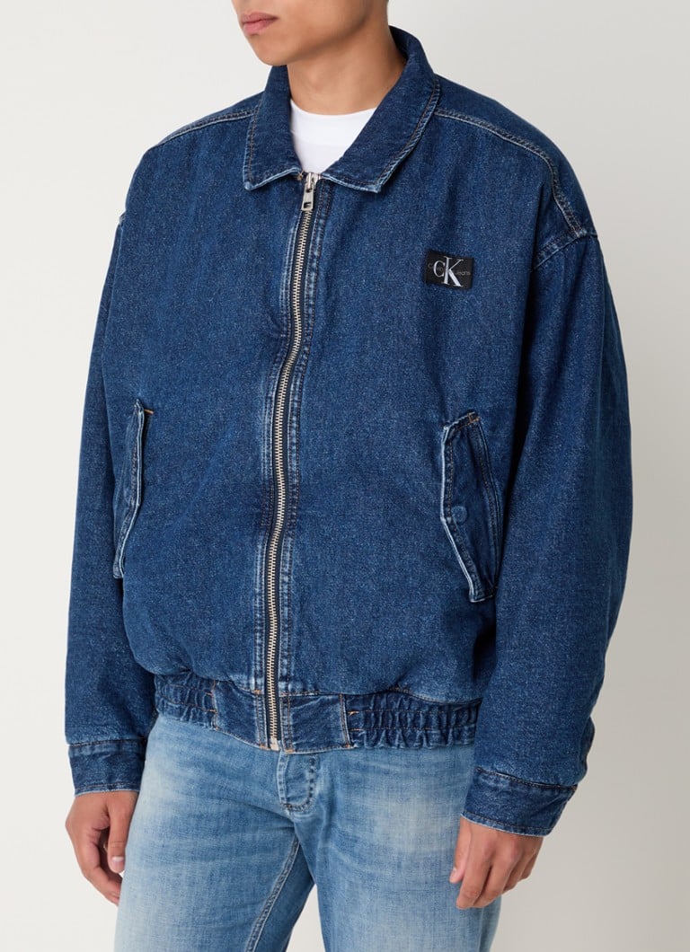 Jachetă bomber din denim Calvin Klein cu buzunare cu clapă