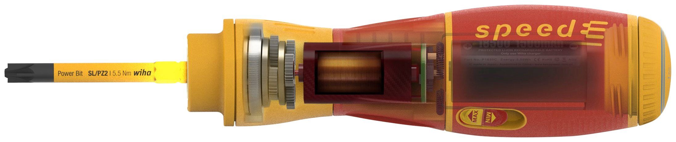 Wiha Schraubendreher E-Schraubendreher speedE® II electric (44318), (Set), 7-tlg. mit slimBits, Batterien und USB-Ladegerät in L-Boxx Mini